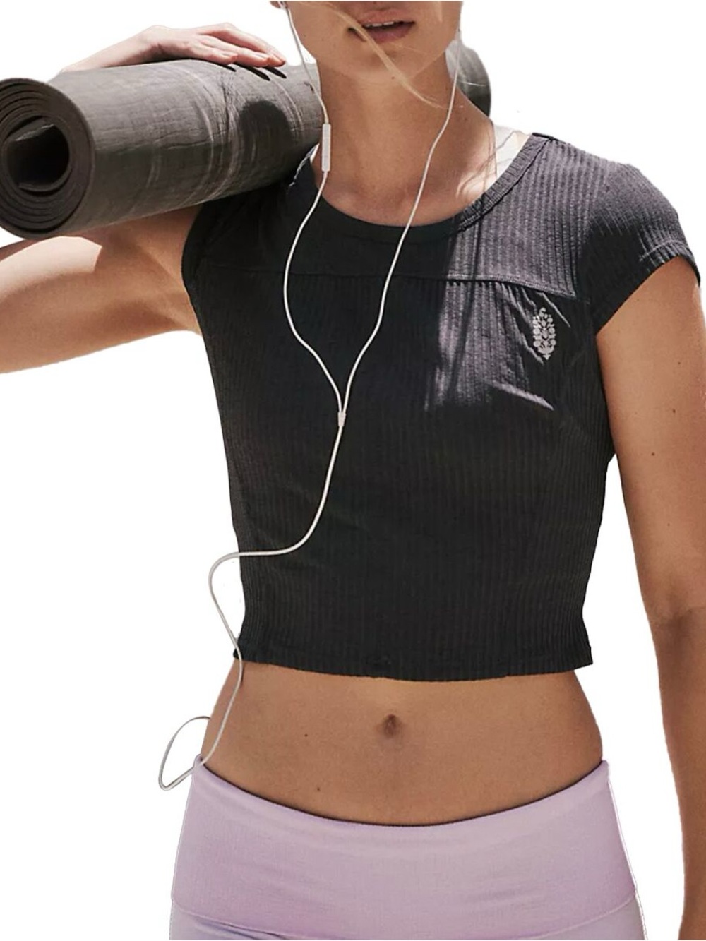the Free People FP Movement Women's Tempo Ribbed Baby Tee |Size XS